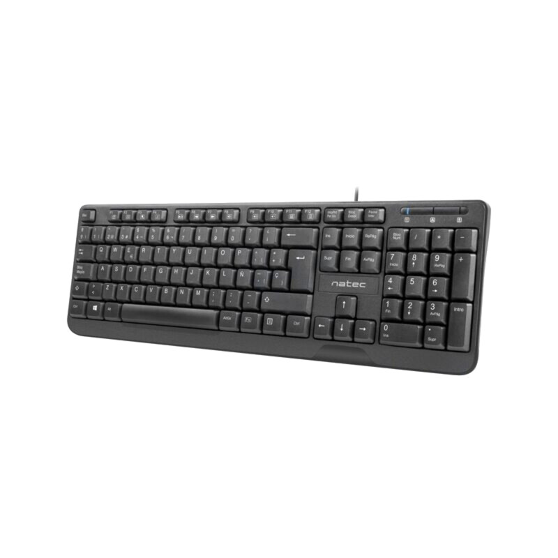 Tastatură; neagră; USB A; ES layout,cu cablu,slim; Lung: 1,8m