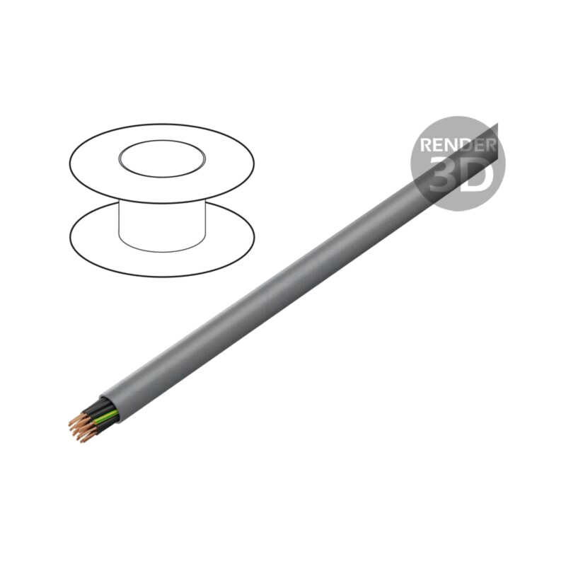 Cablu; PURO-JZ; 18G1mm2; neecranat; 300V,500V; Cu; litat; gri