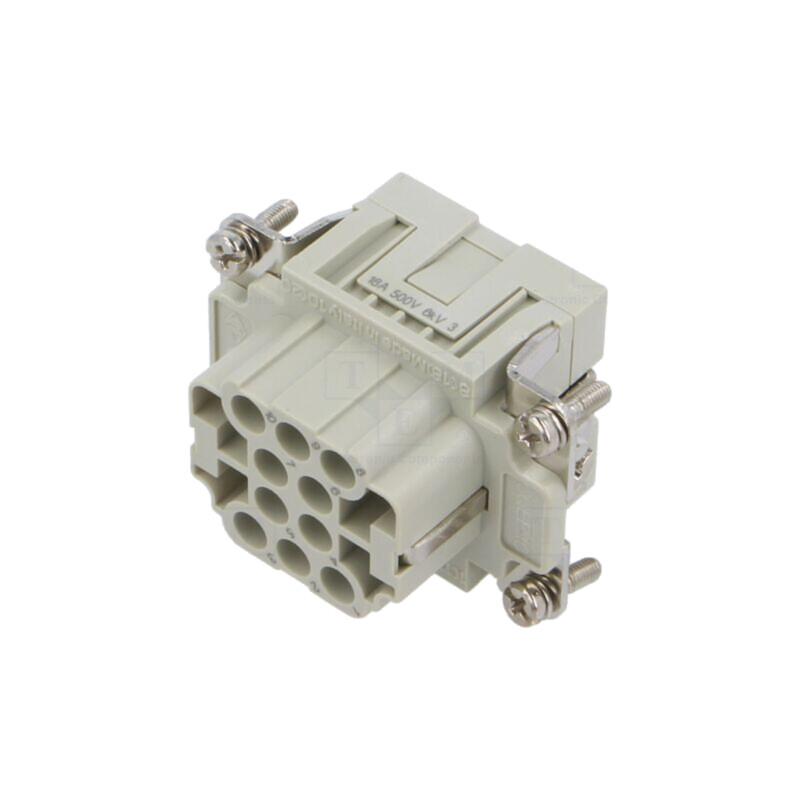 Conector: HDC; inserturi de contact; mamă; CQE; PIN: 10; 16A; 600V