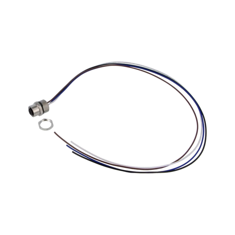 Conector: M12; soclu; mamă; 4A; 250V; PIN: 4; IP67; drept; cabluri