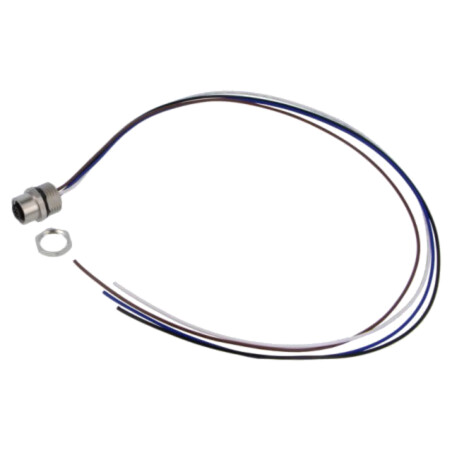 Conector: M12; soclu; mamă; 4A; 250V; PIN: 4; IP67; drept; cabluri