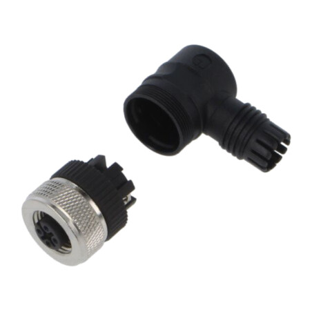 Conector: M12; mufă; mamă; 4A; 125V; PIN: 3; IP67; în unghi; pe cablu