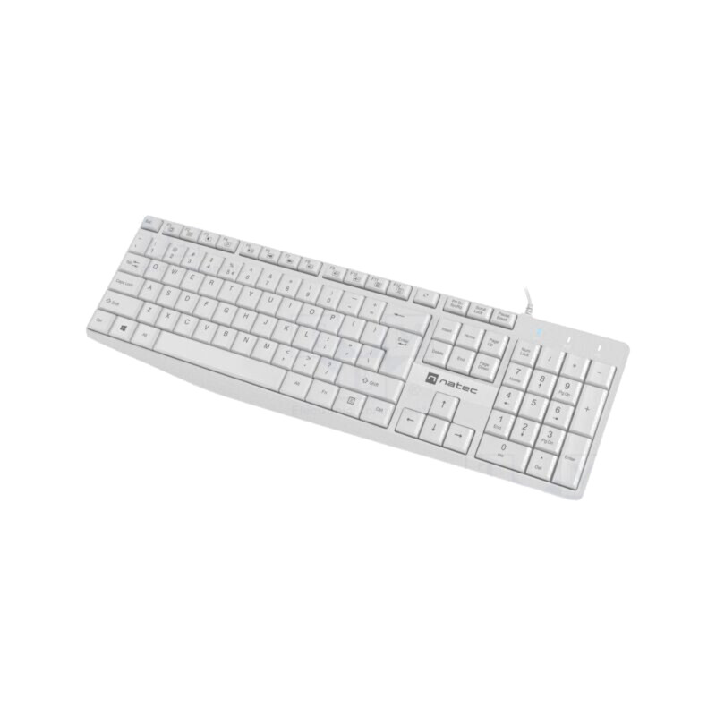 Tastatură; albă; USB A; cu cablu,slim,US layout; Lung: 1,8m