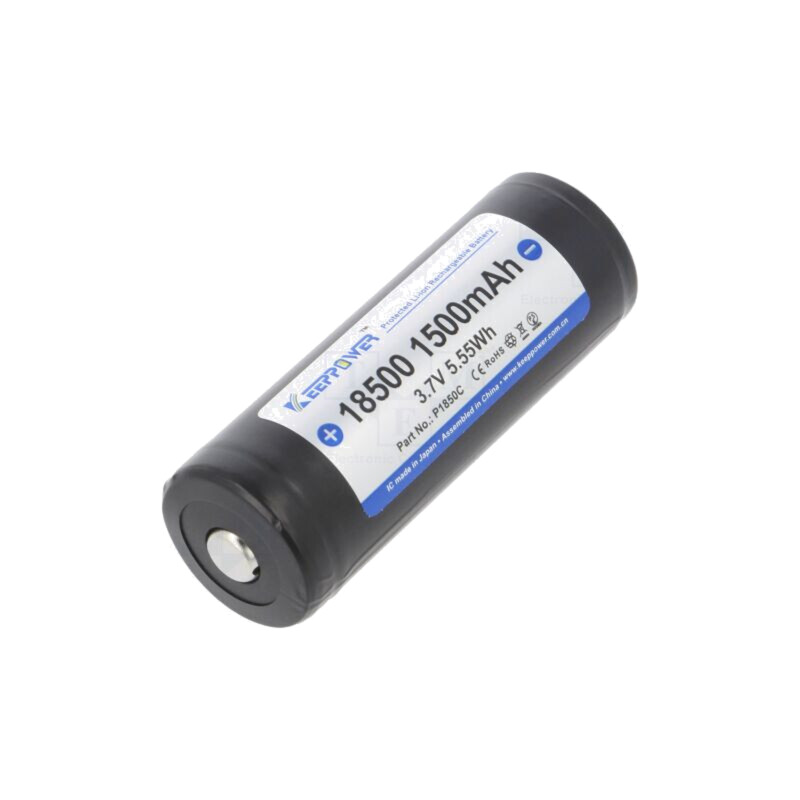 Acumul: Li-Ion; 18500; 3,7V; 1500mAh; Ø18,5x53mm; 3A