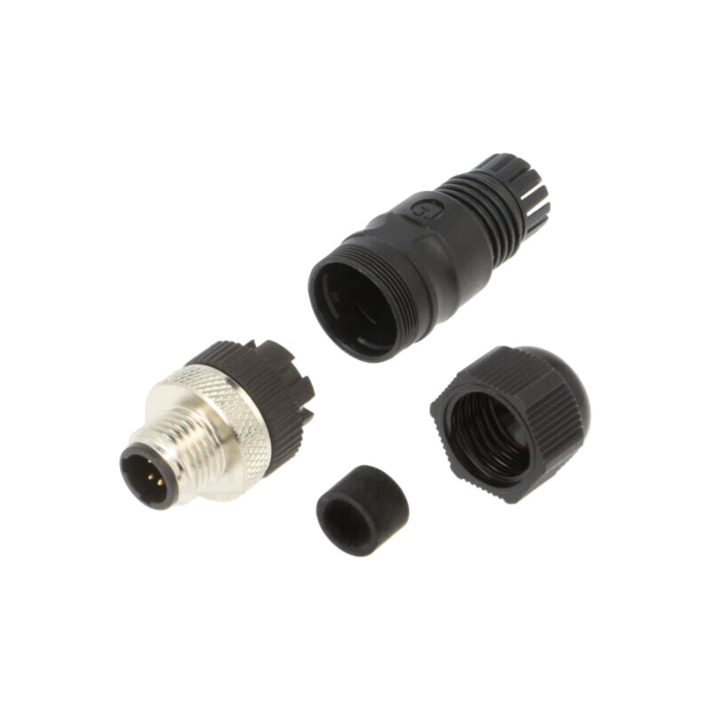 Conector: M12; mufă; tată; 4A; 125V; PIN: 3; IP67; drept; pe cablu