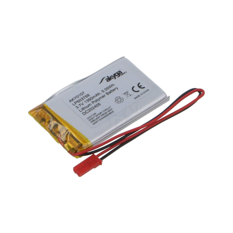 Acumul: Li-Po; 3,7V; 1350mAh; cabluri,contector JST SYP-02T-1