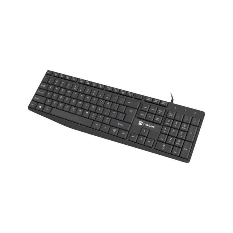 Tastatură; neagră; USB A; cu cablu,slim,US layout; Lung: 1,8m
