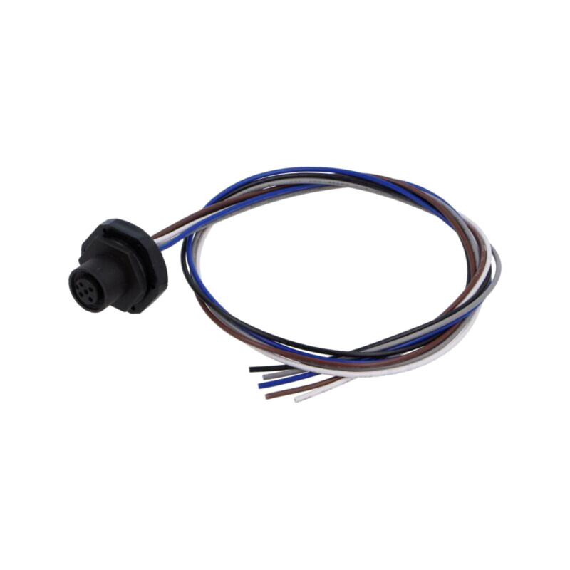 Conector: M12; soclu; mamă; 2A; 60V; PIN: 5; IP67; drept; cabluri