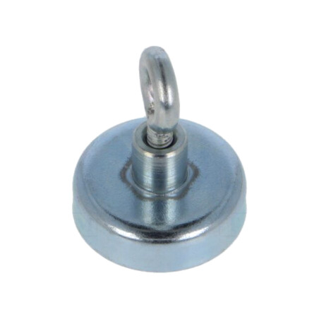 Magnet: fix; ferită (metal greu); 40N; 25mm; cu ochi