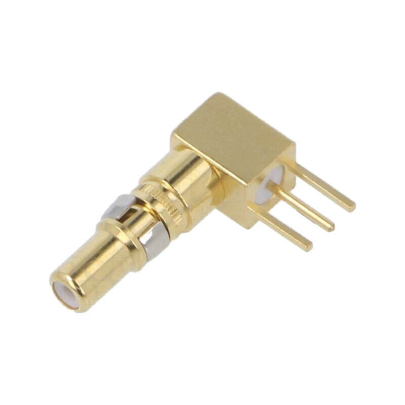 Pin; tată; aliaj cupru; aurit; THT; pentru PCB; în unghi; 50Ω
