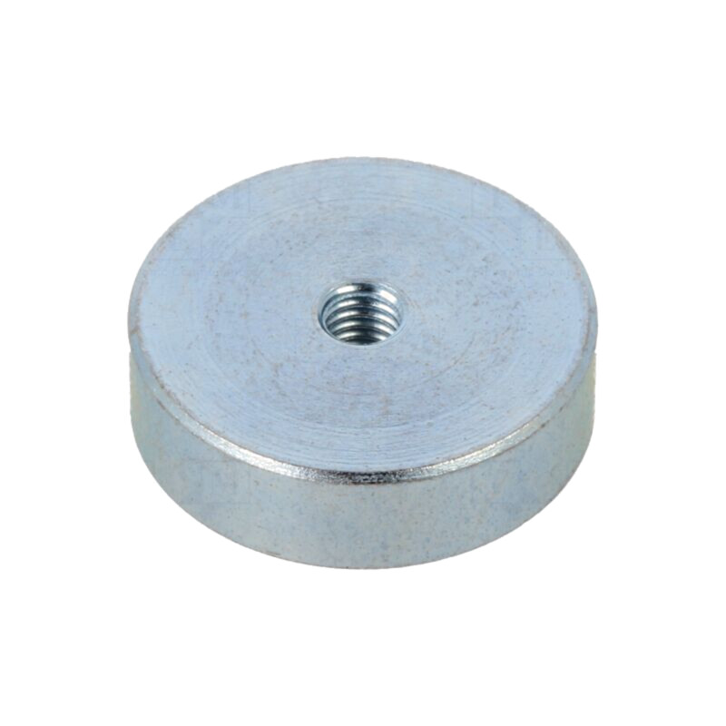 Magnet: fix; neodim; 75N; Ø: 16mm; H: 4,5mm; oţel; Lung.filet: 1,5mm
