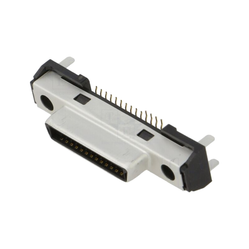Conector: D-Sub; soclu; tată; DH; PIN: 27; THT; 1mm