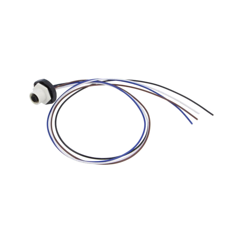 Conector: M12; soclu; mamă; 4A; 250V; PIN: 4; IP67; drept; cabluri