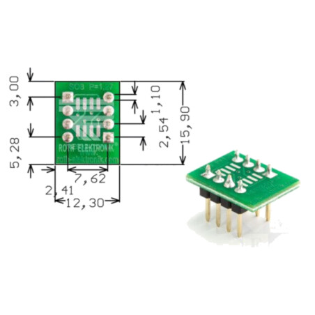 Placă: universală; două feţe,multiadaptor,prototip; W: 12,3mm