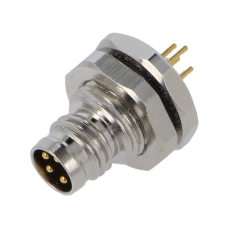Conector: M8; soclu; tată; 48V; 4A; PIN: 4; IP67; THT