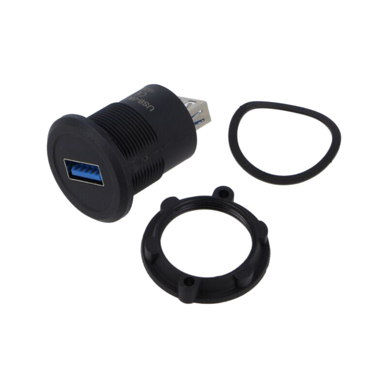Adaptor; USB A soclu,din ambele părţi; USB 3.0; Filet: M22