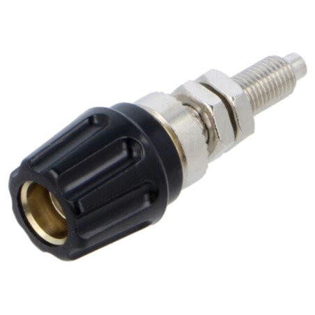 Conector: banană 4mm; soclu; 63A; 30VAC; 60VDC; neagră; nichelat