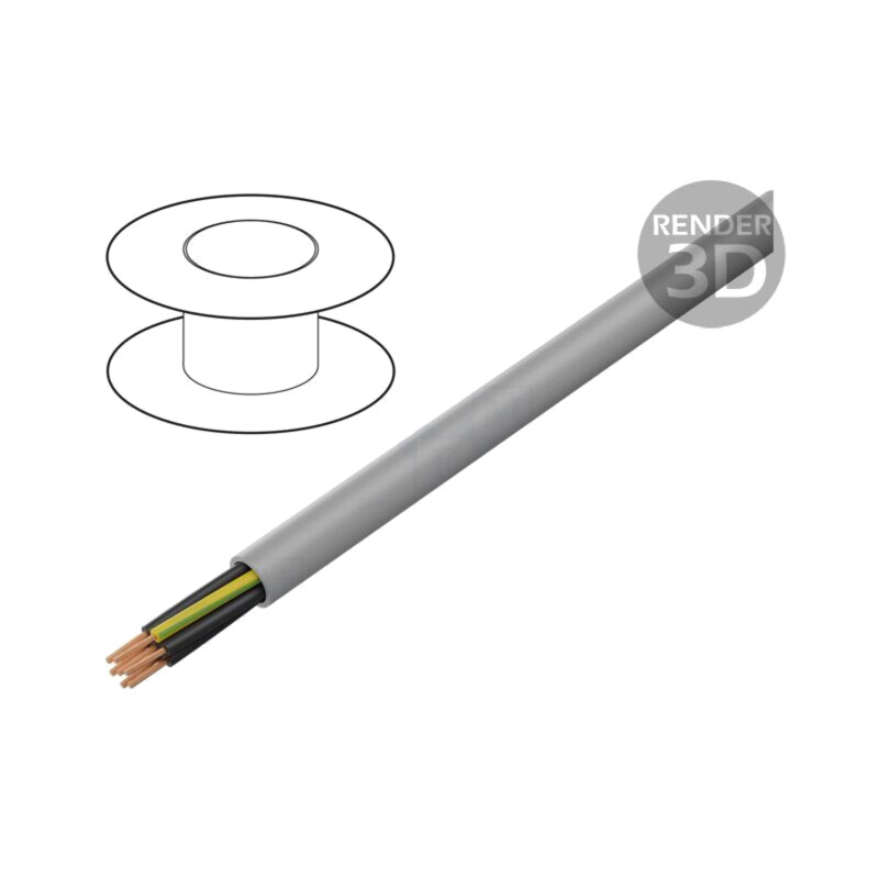 Cablu; MEGAFLEX®500; 7G0,5mm2; neecranat; 300V,500V; Cu; litat; gri