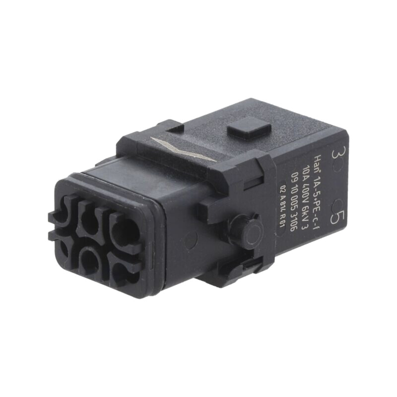 Conector: HDC; inserturi de contact; mamă; Han® 1A; PIN: 6; 5+PE