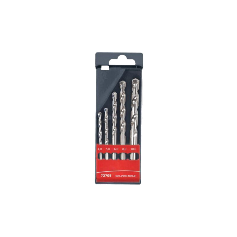 Set de burghie; pentru beton; cutie din plastic; 5buc.