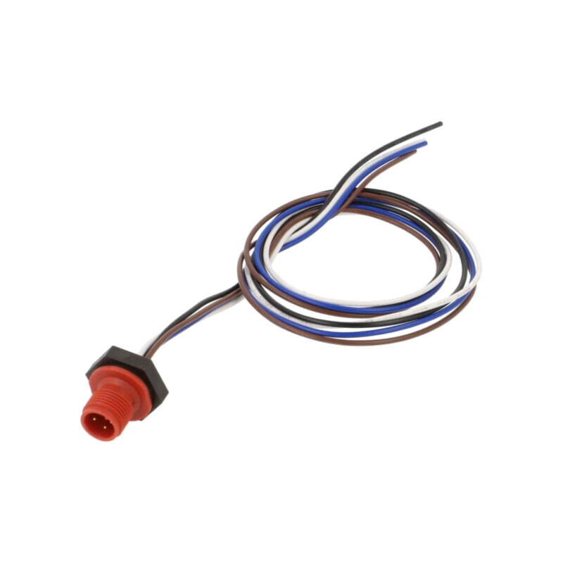 Conector: M12; soclu; tată; 4A; 250V; PIN: 4; IP67; drept; cabluri