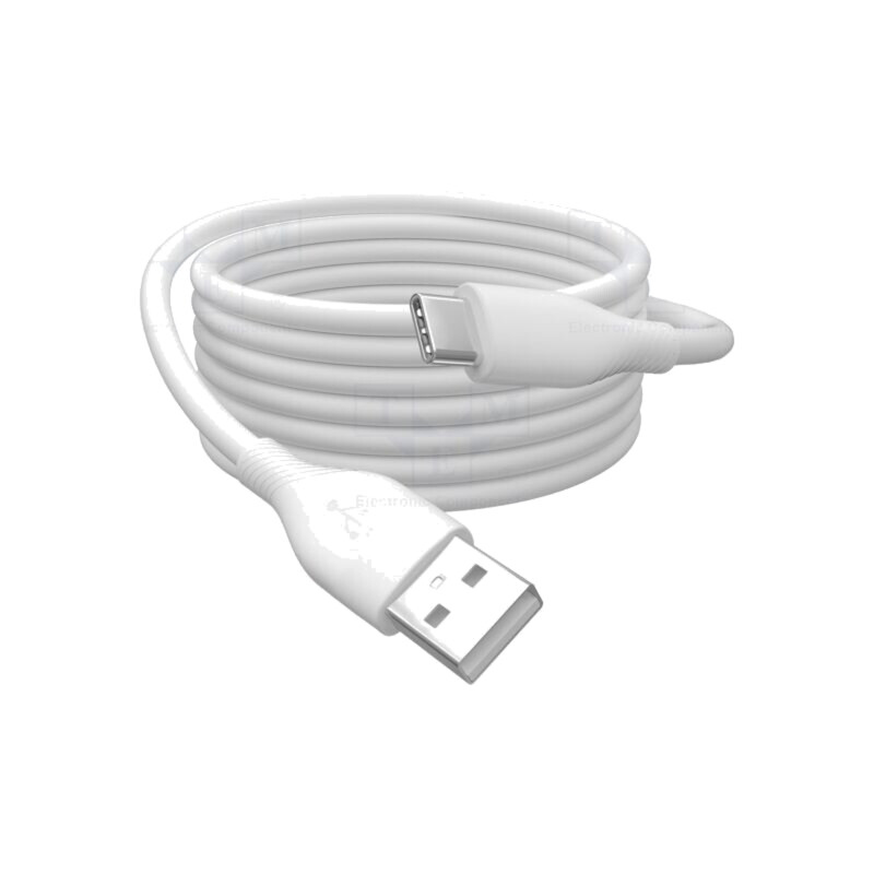 Cablu; USB 2.0; USB A mufă,USB C mufă; nichelat; 1m; alb; Fire: Cu