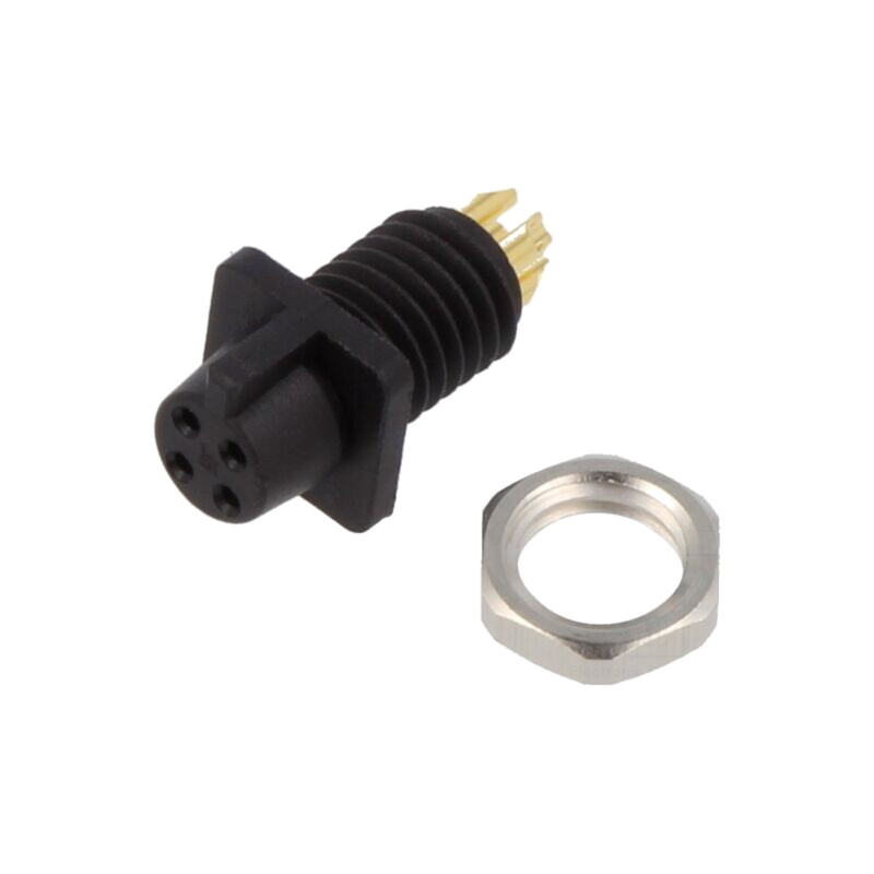 Conector: circular; soclu; mamă; PIN: 4; 60V; Snap-in,prin presare