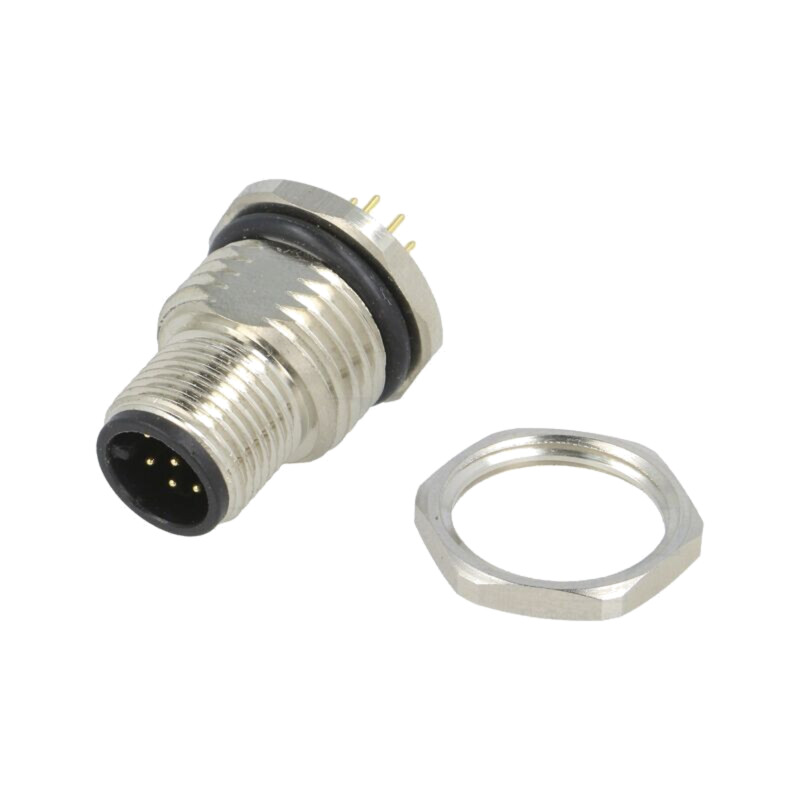 Conector: M12; soclu; PIN: 8; tată; 30V; drept; IP65,IP67; THT; aurit