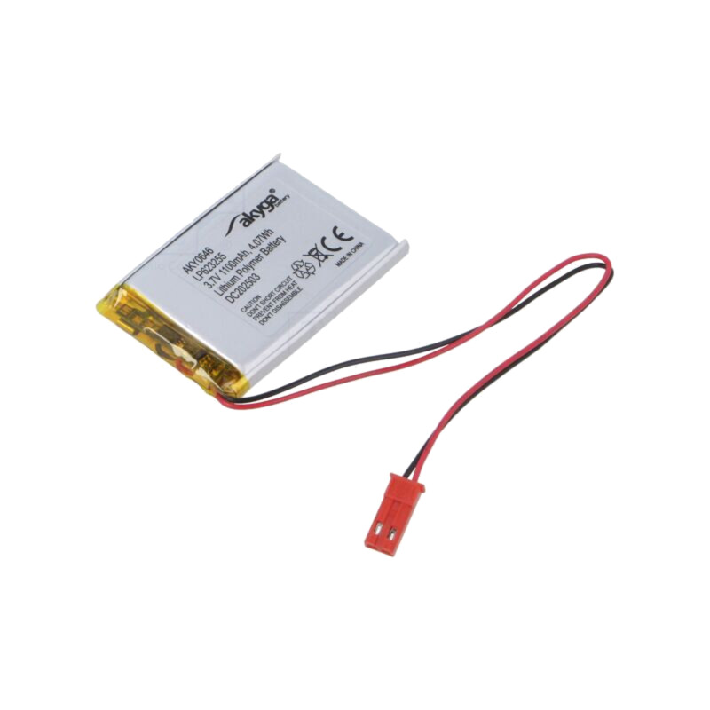 Acumul: Li-Po; 3,7V; 1100mAh; cabluri,contector JST SYP-02T-1