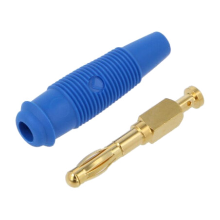 Conector: banană 4mm; mufă; 32A; 60VDC; albastră; neizolat; 3mΩ
