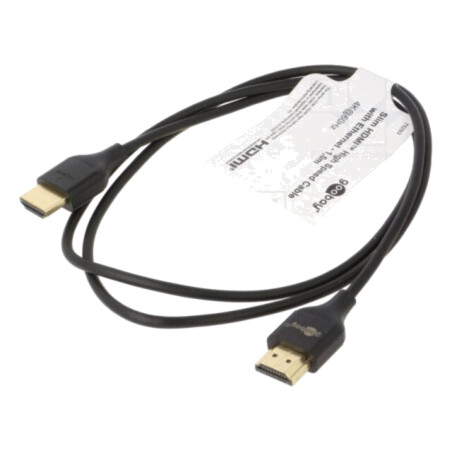 Cablu; HDMI mufă,din ambele părţi; 1m; negru; HDCP 2.2,HDMI 2.0