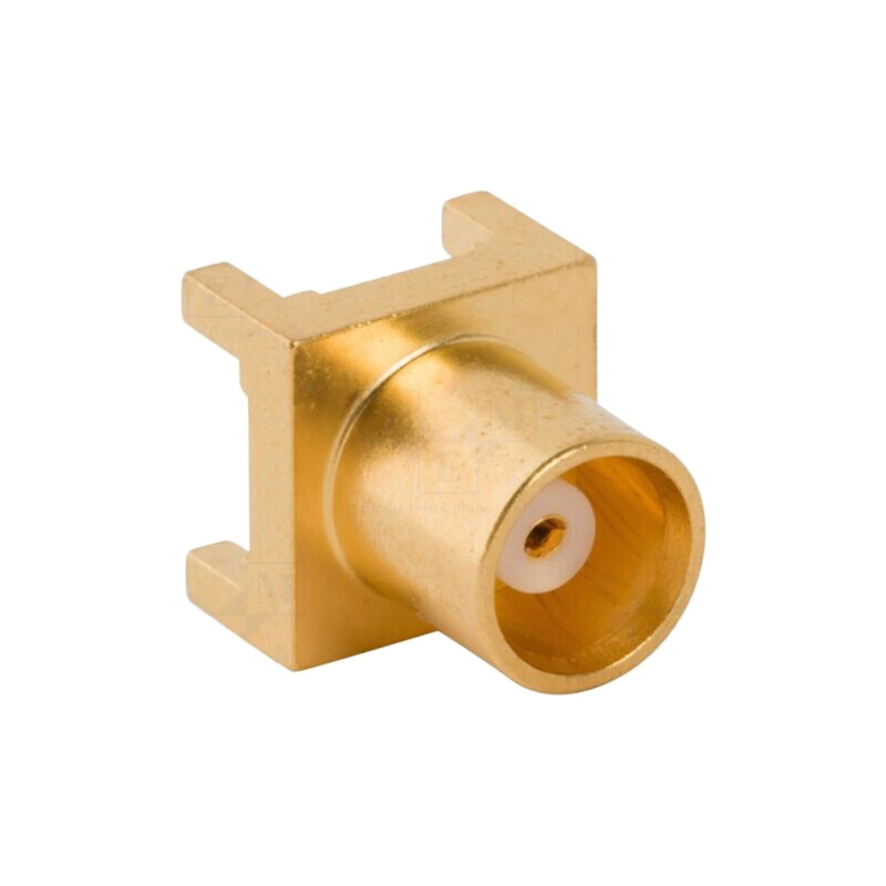 Conector: MCX; soclu; mamă; drept; 50Ω; THT; pentru PCB; PTFE; aurit