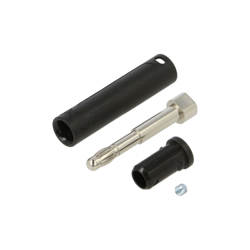 Conector: banană 4mm; mufă; 32A; 30VAC; 60VDC; neagră; neizolat