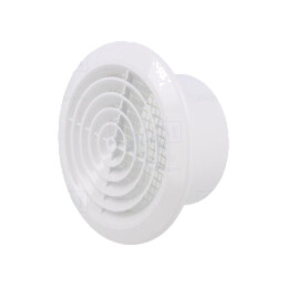 Accessories: ventilation grille; white; Body dim: Ø144x68mm; ABS