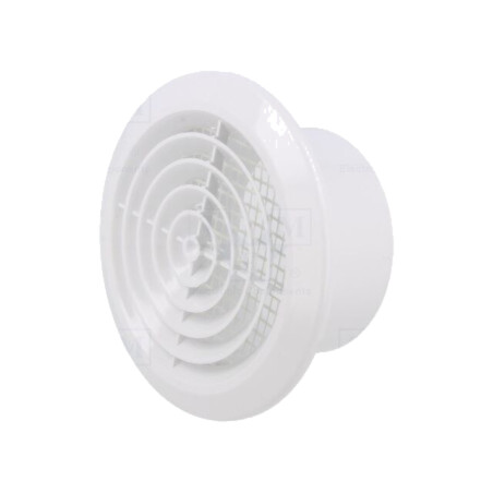 Accessories: ventilation grille; white; Body dim: Ø144x68mm; ABS