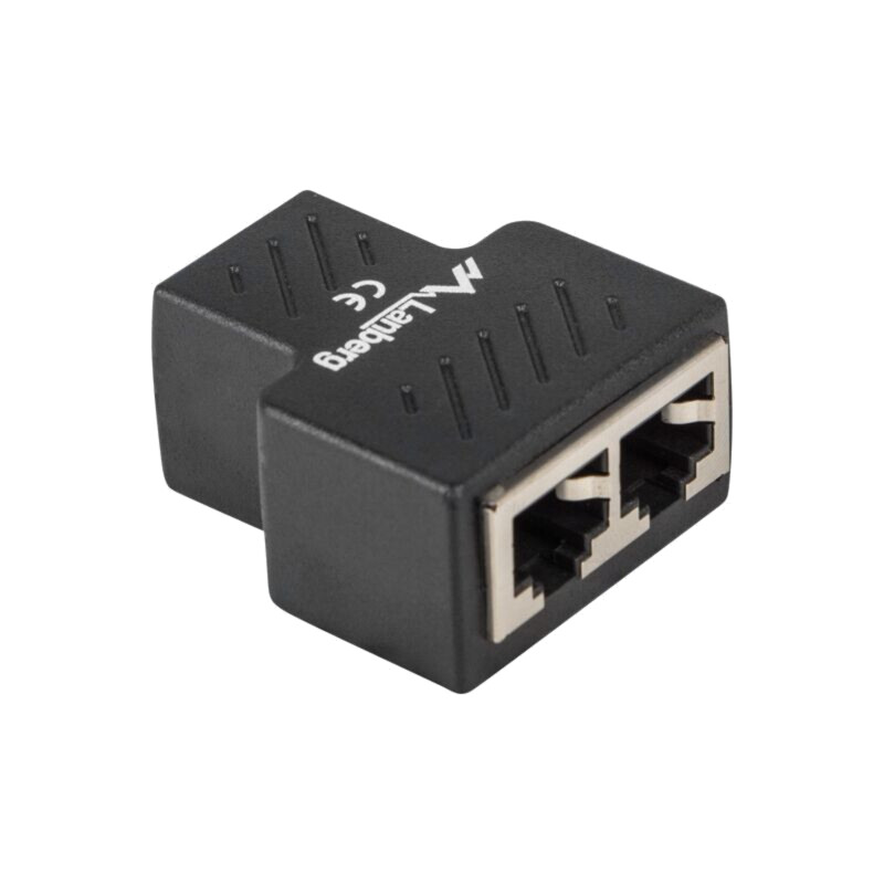 Splitter; neagră; RJ45 soclu x2,RJ45 mufă x1; Ecranare: ecranat