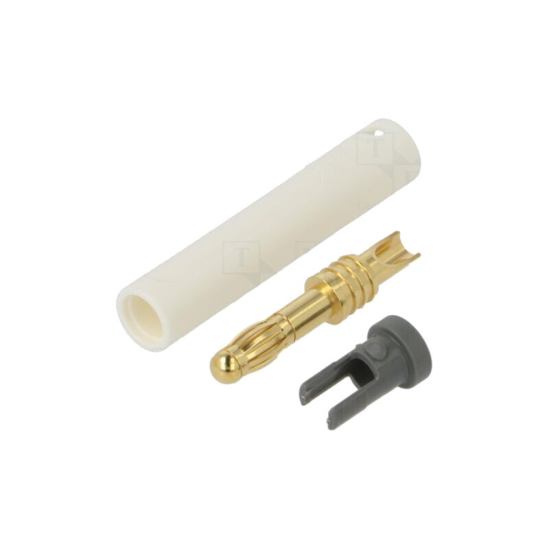 Conector: banană 4mm; mufă; 32A; 30VAC; 60VDC; albă; neizolat; aurit