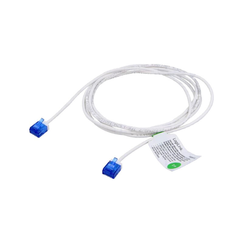 Patch cord; RJ45 mufă,din ambele părţi; U/UTP; 6a; litat; Cu; alb