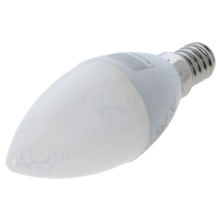 Lampă LED; alb neutru; E14; 220/240VAC; 470lm; P: 4,5W; 180°; 4000K