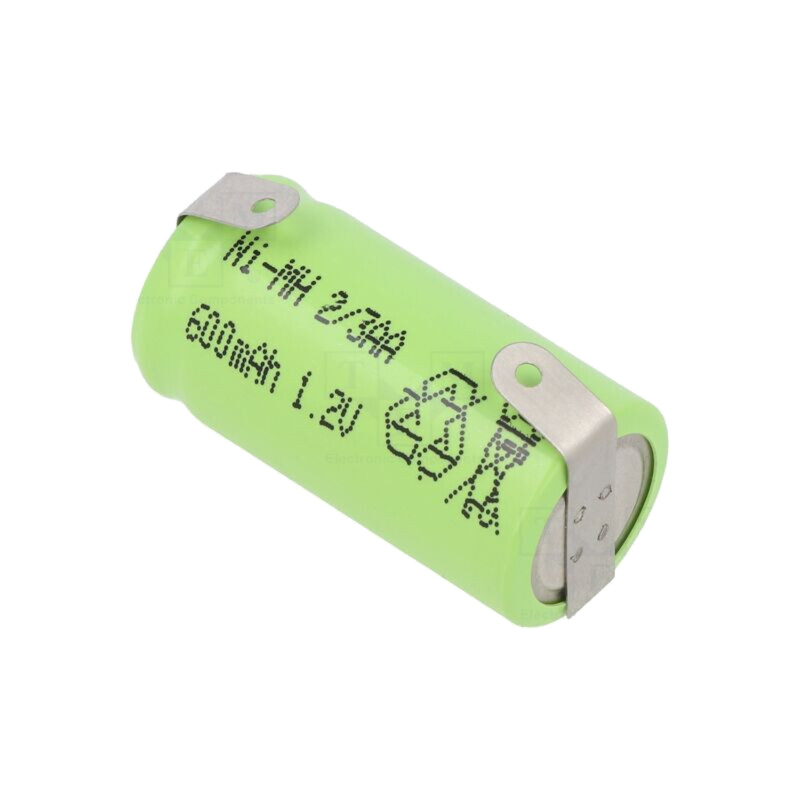 Acumul: Ni-MH; 2/3AA; 1,2V; 600mAh; urechi pentru lipire