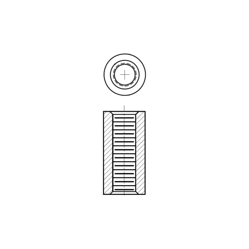 Piuliţă-distanţieră filetată; 38,1mm; Filet int: UNC4-40