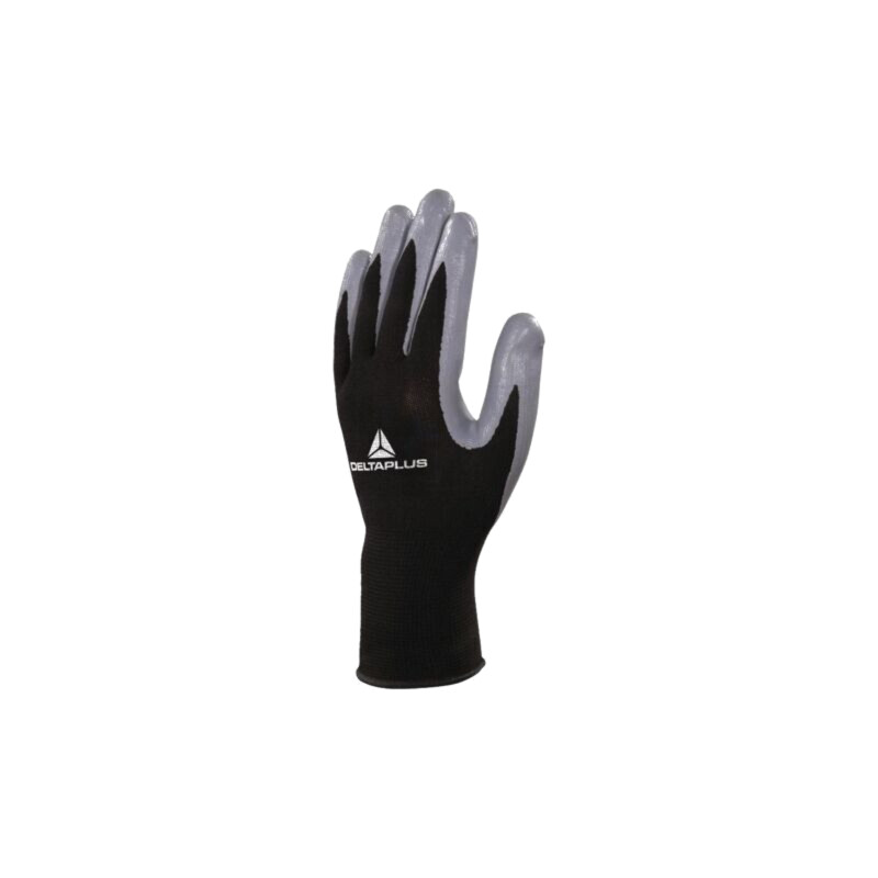 Mănuşi de protecţie; Dimensiune: 8; gri-neagră; nitril,poliester