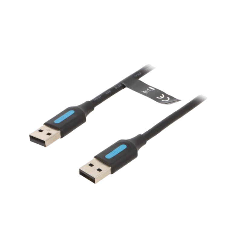 Cablu; USB 2.0; USB A mufă,din ambele părţi; nichelat; 0,5m; PVC
