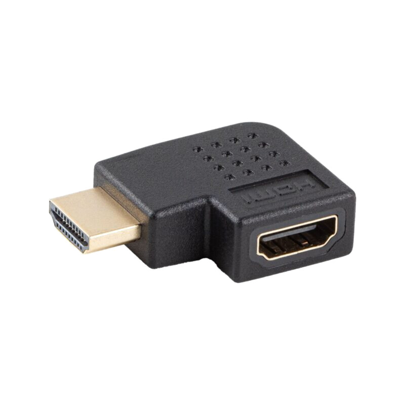 Adapter; HDMI socket,HDMI plug 90° left/right; HDMI 2.0; black