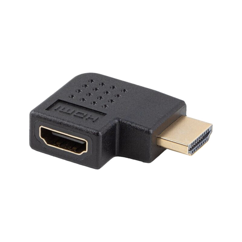 Adapter; HDMI socket,HDMI plug 270° left/right; HDMI 2.0; black
