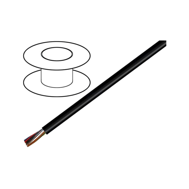 Cablu; LiYY; 5x0,5mm2; neecranat; 300V; Cu; litat; negru