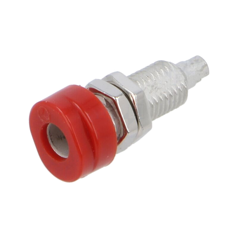Conector: banană 4mm; soclu; 16A; 30VAC; 60VDC; roşie; 23mm; BUG 10