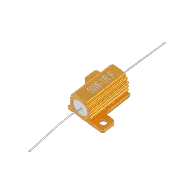 Rezistor: bobinat; cu radiator; 1Ω; 10W; ±1%; 50ppm/°C; pt.lipit