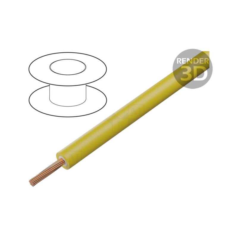 Cablu; litat; Cu; 0,4mm2; PVC; galben; 1000V; 100m; Clasa: 6; 1x0,4mm2