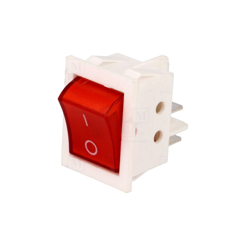 ROCKER; DPST; Poz: 2; ON-OFF; 15A/250VAC; roşie; lampă cu neon; 35mΩ